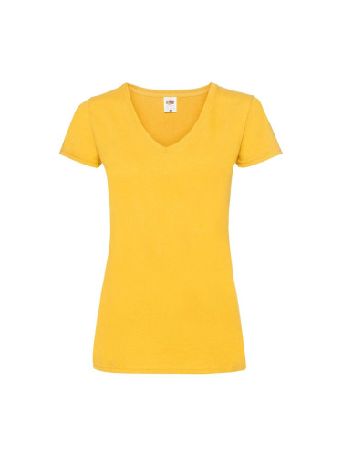 Yellow v-neck Women's T-shirt Valueweight Fruit of the Loom