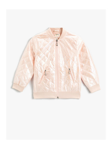 Koton Quilted Bomber Jacket Crew Neck