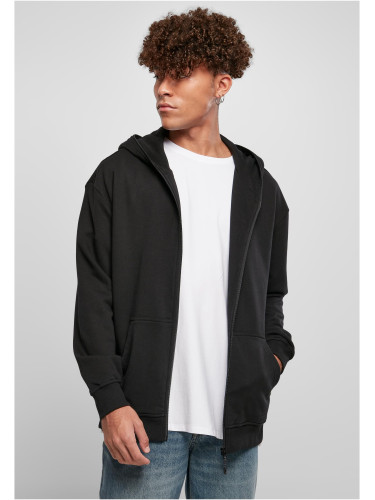 Bio hoodie with zipper in black