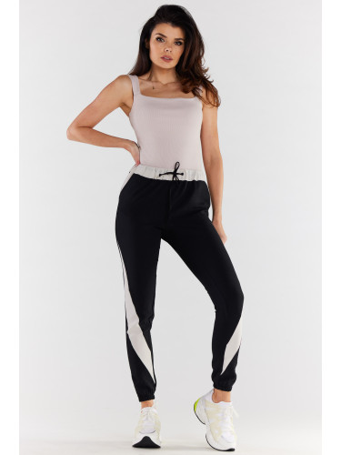 Awama Woman's Trousers A496 Black/Beige
