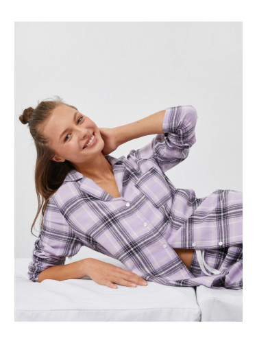 Koton Pajama Top with Patterned Button Detail