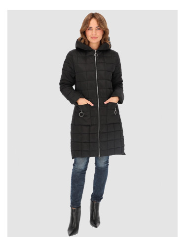 PERSO Woman's Women's insulated hooded jacket with zipper , above knee length