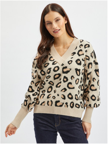 Orsay Beige Women's Patterned Sweater - Women's