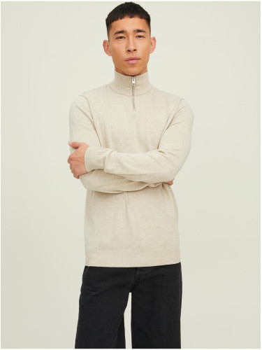 Beige Mens Sweater Jack & Jones Emil - Men