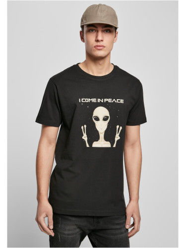 Black T-shirt I Come In Peace