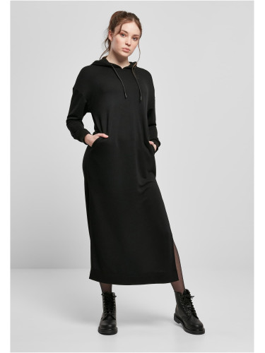 Women's Modal Terry Long Hooded Dress Black