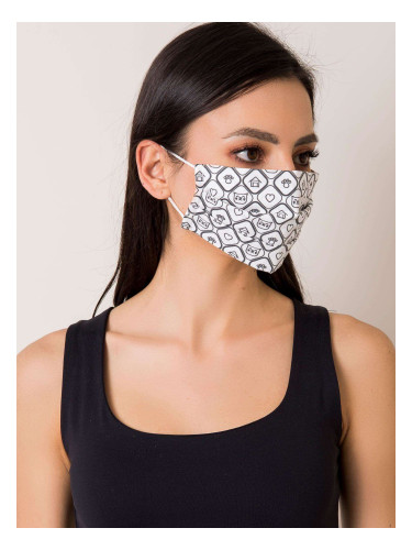 White protective mask with print