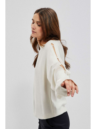 Marisse Sweater With Decorative Sleeves Z-Sw-3657 Off White