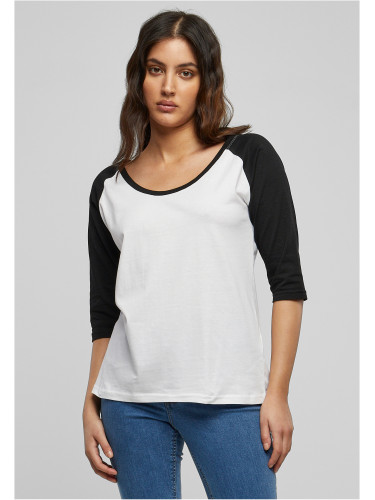 Women's 3/4 contrast raglan t-shirt wht/blk