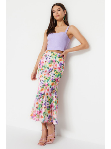 Trendyol Multicolored Floral Patterned Maxi Length Woven Skirt