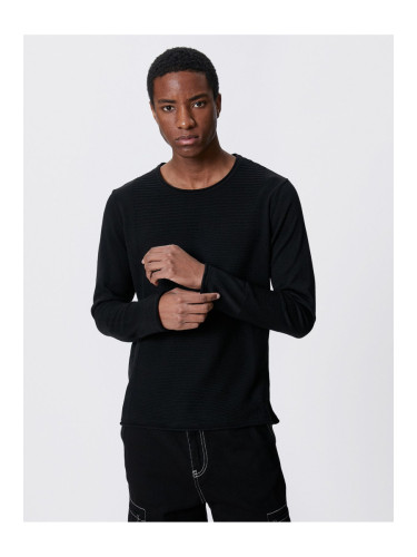 Koton Basic Knitwear Sweater Textured Round Neck Slim Fit