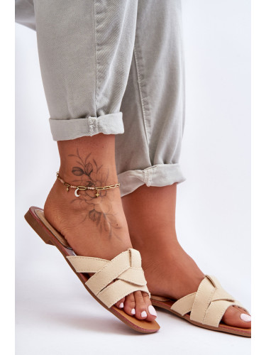 Boto Дамски чехли от материя Бежови Aversa