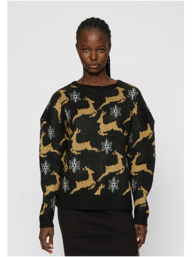 Women's Oversized Christmas Sweater Black/Gold