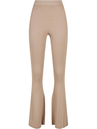 Women's ribbed knit leggings Bootcut lighttaupe