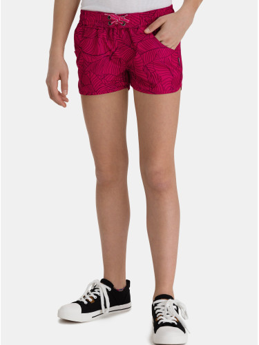 Pink Girls' Patterned Shorts with Pockets SAM 73