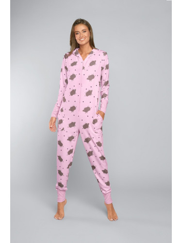 Women's Nala Long Sleeve Jumpsuit, Long Pants - Wild Pink