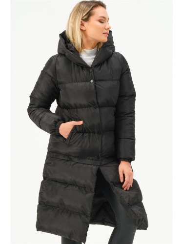 Z6772 DEWBERRY SHORTENABLE LADIES COAT-BLACK