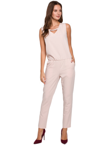 Makover Woman's Jumpsuit K009 Beige