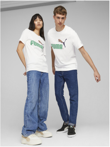 White unisex T-shirt Puma Classics No.1