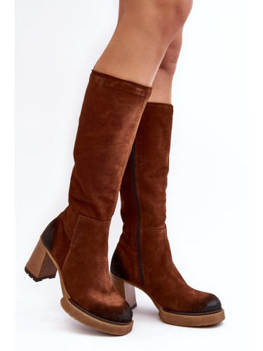 Women's high-heeled suede boots Lemar Brown Ceraxa