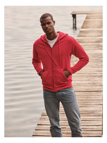 Red Zippered Hoodie Classic Fruit of the Loom