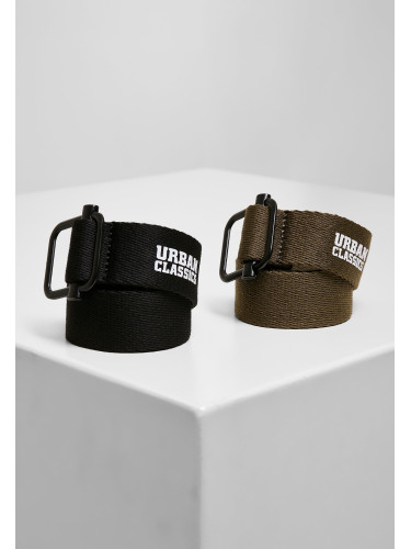 Industrial Canvas Belt 2-Pack Black/Olive