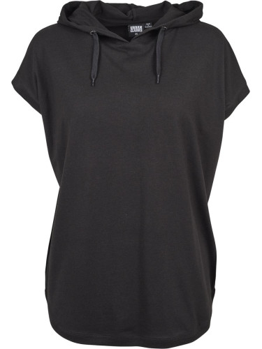 Women's sleeveless jersey with hood black