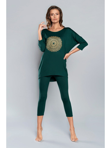 Pyjamas Mandala 3/4 sleeve, 3/4 leg - green