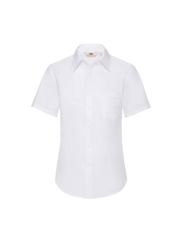 White poplin shirt with short sleeves Fruit Of The Loom