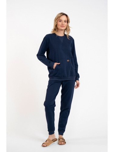 Women's Fox set, long sleeves, long pants - dark blue