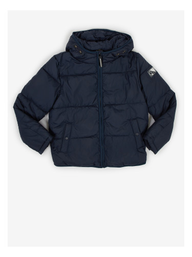 Dark blue boys' quilted jacket with hood Tom Tailor