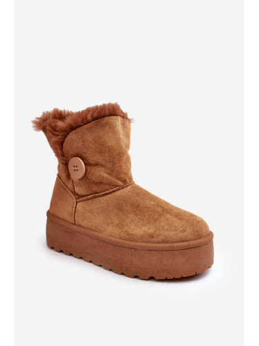 Boto Дамски ботуши за сняг на платформа с изкуствена кожа Camel Wikas