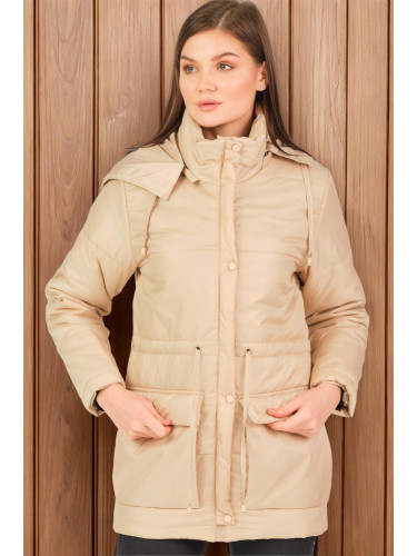 Z6703 DEWBERRY WOMEN'S TOPPER-PLAIN BEIGE
