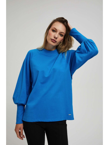 Marisse Azure Blouse With Puffed Sleeves