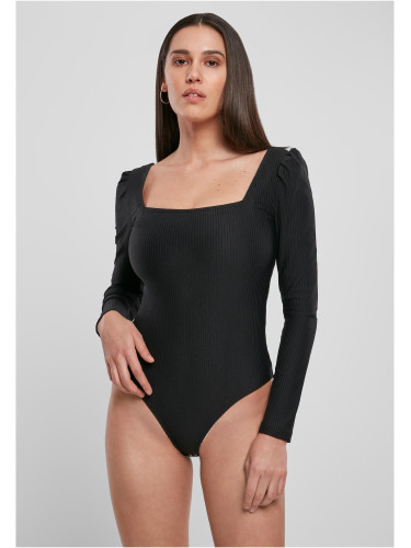 Women's Body Rib Puffer Sleeve LS Black