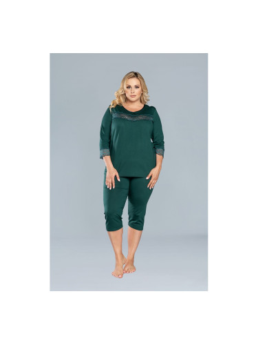 Women's pyjamas Izyda 3/4 sleeve, 3/4 legs - green