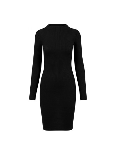 Дамска оребрена рокля URBAN CLASSICS - черна