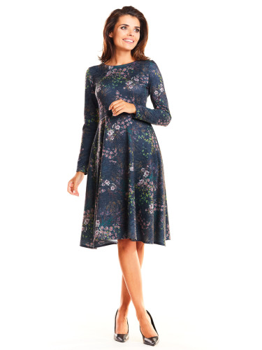 Awama Woman's Dress A250 Navy Blue