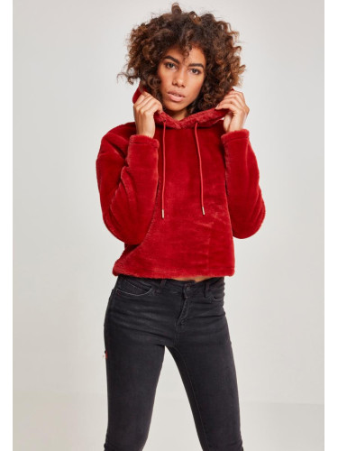 Women's oversize Short Teddy Hoody burgundy