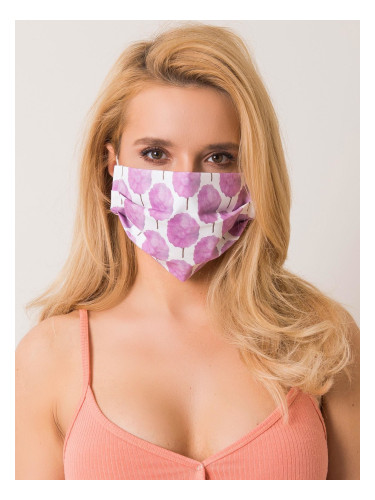 White and purple protective mask