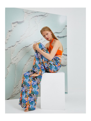 Котон панталон - многоцветен - широк крак