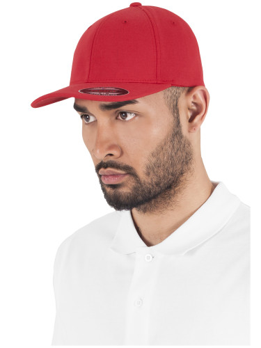 Червена шапка Flexfit Double Jersey