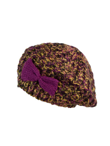 Art Of Polo Woman's Beret cz2700 Yellow/Violet