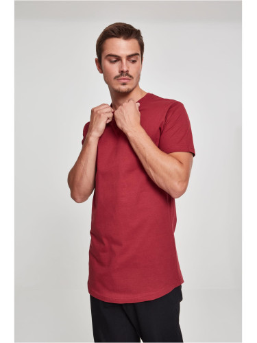 Shaped long t-shirt in burgundy color