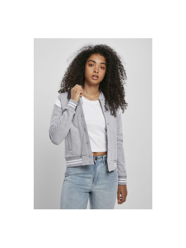 Women's Organic College Sweat Jacket Gray/White