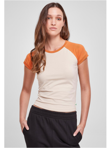 Women's Organic Stretch Short Retro Baseball T-Shirt Softseagrass/Starrange