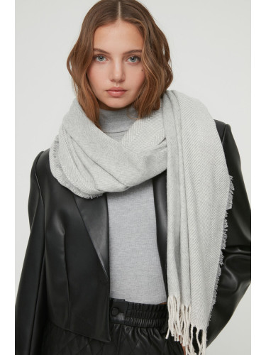 Trendyol Light Gray Soft Textured Women's Scarf