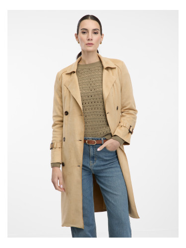 Orsay Beige Women's Suede Trench Coat - Women's