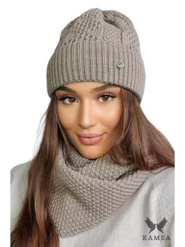 Дамски комплект. Kamea Kamea_Set_Hat&Chimney_K.22.255.04_Dark_Beige