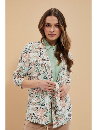 Marisse Tropical Print Jacket L-Mr-3704 White